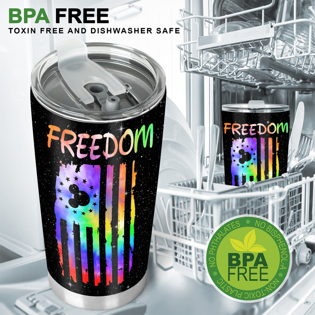 Personalized 20oz Tumbler with Freedom Design | Custom Name Gift