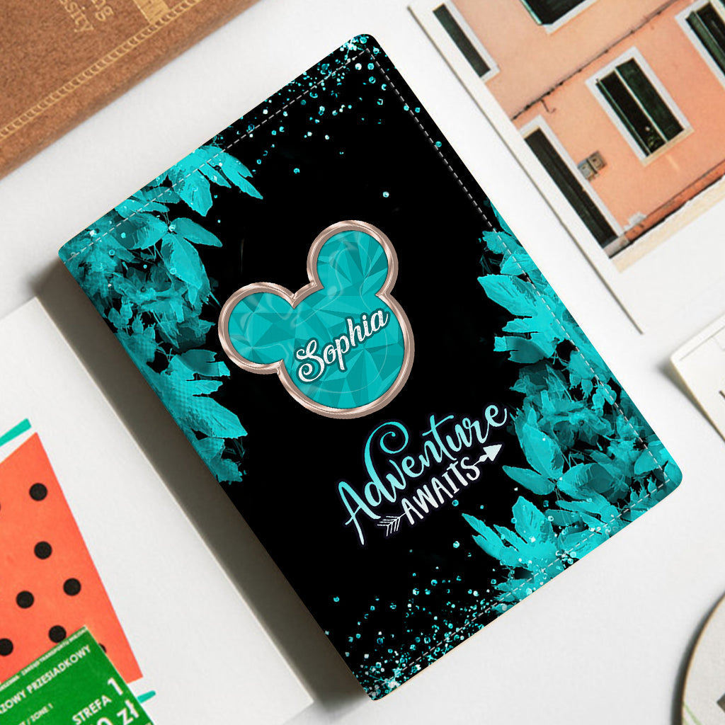 Personalized Passport Holder Adventure Awaits Custom Name Gift Idea
