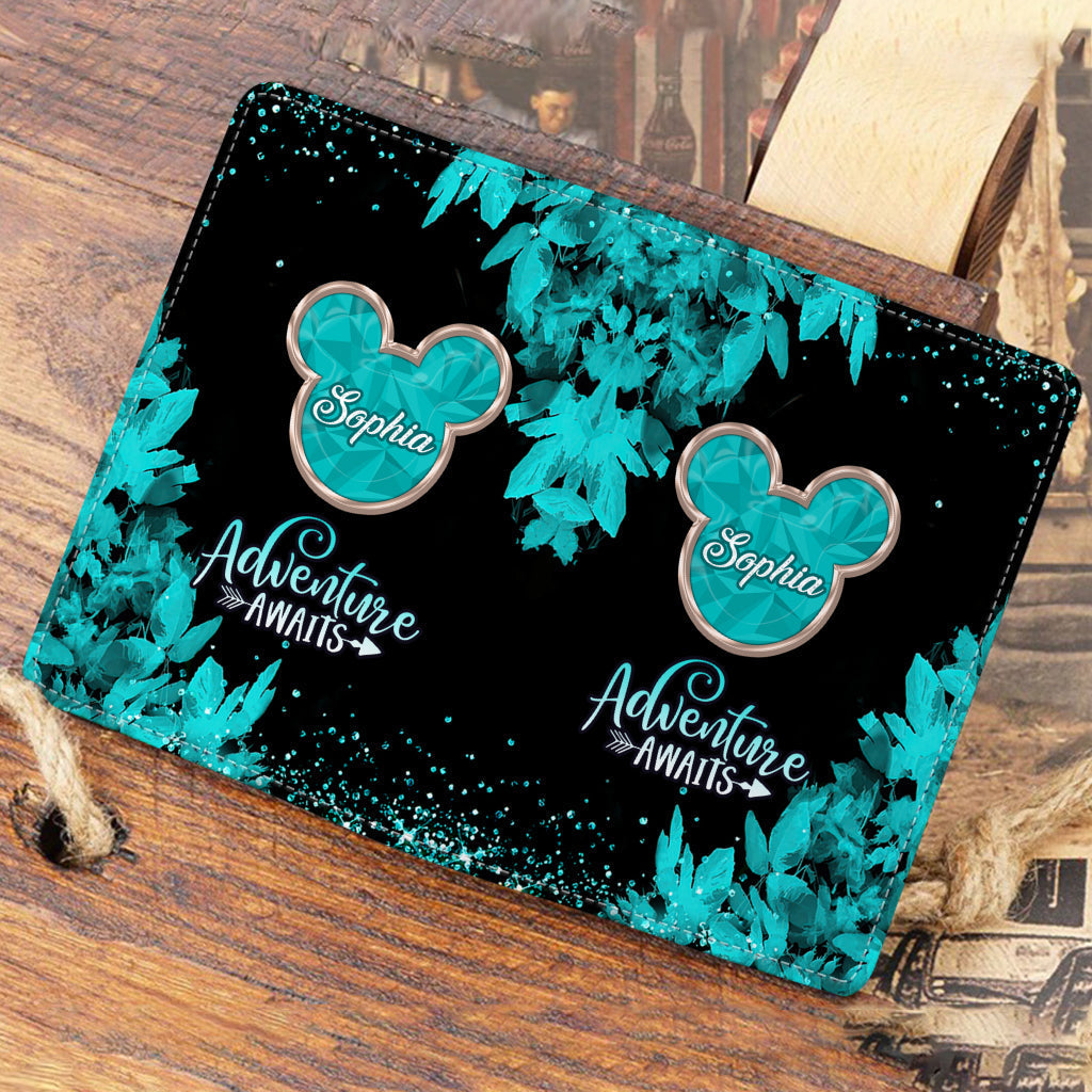 Personalized Passport Holder Adventure Awaits Custom Name Gift Idea
