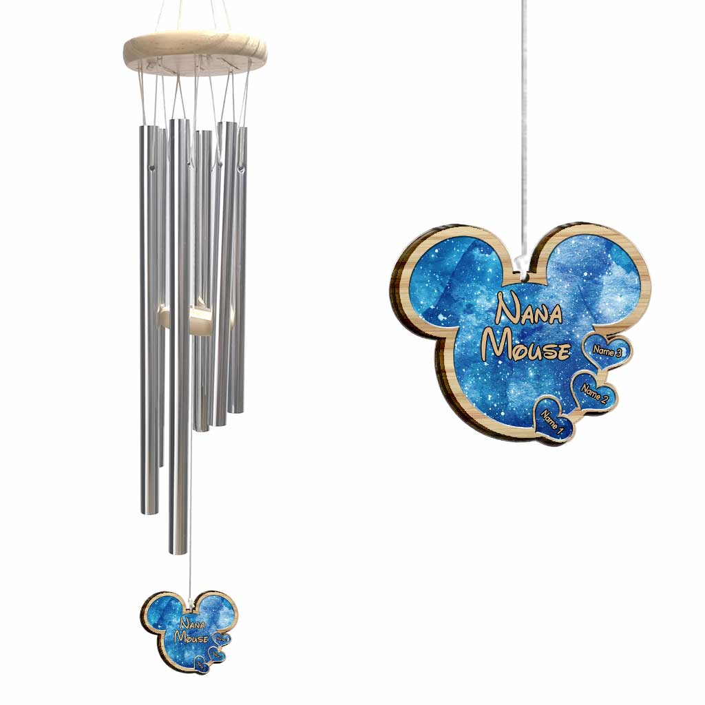 Personalized Grandma Wind Chime with Hearts - Custom Gift for Nana