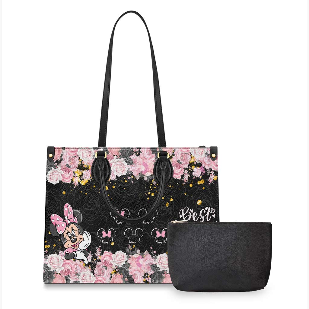 Personalized Leather Handbag with Floral Design for Nana
