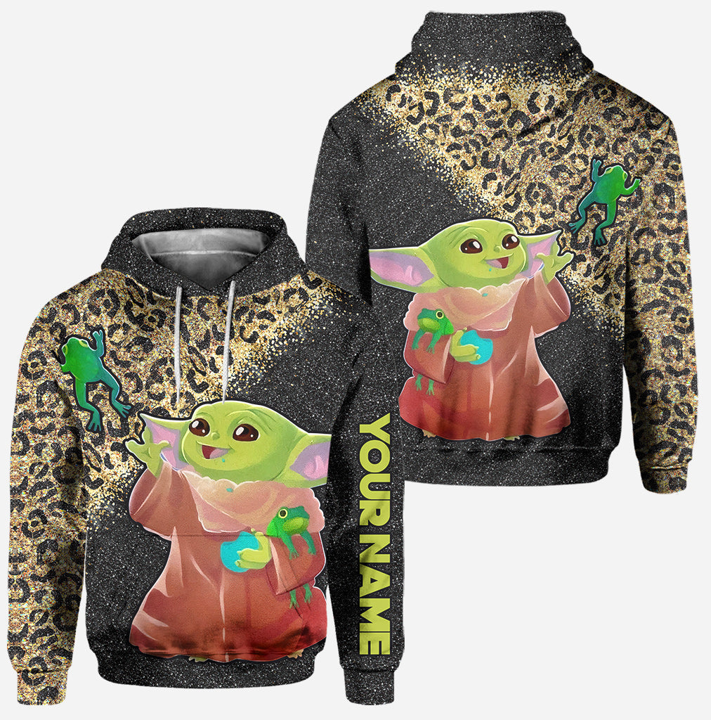 Personalized Cute Baby Yoda Hoodie & Leggings Set for Kids