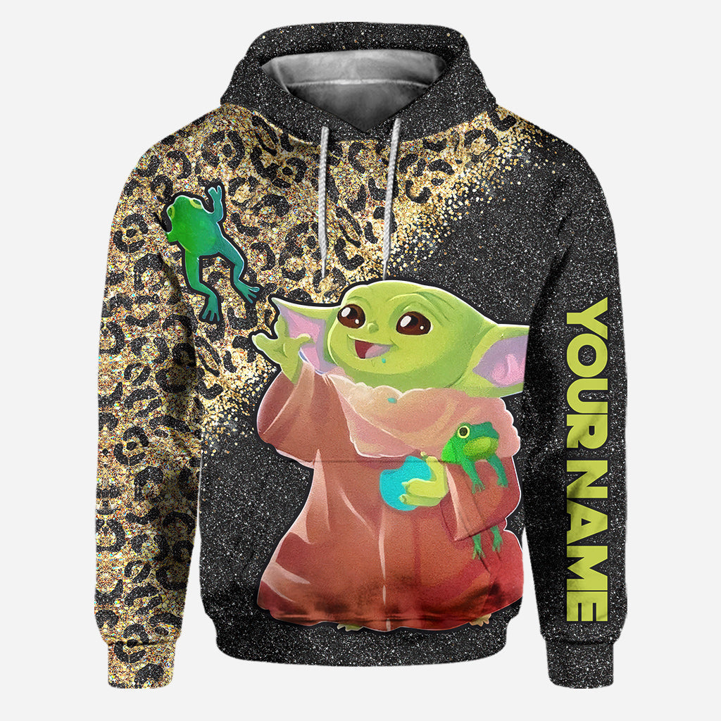 Personalized Cute Baby Yoda Hoodie & Leggings Set for Kids