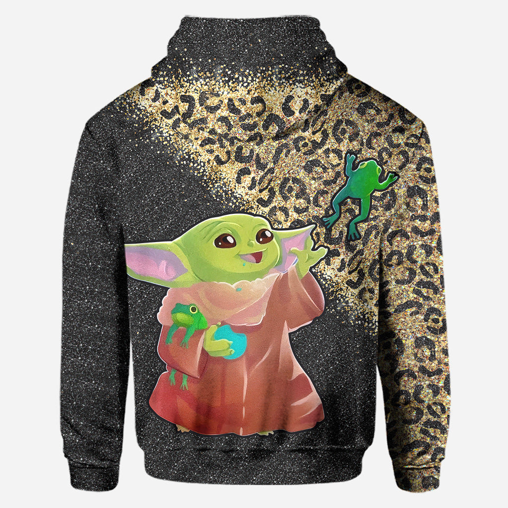 Personalized Cute Baby Yoda Hoodie & Leggings Set for Kids