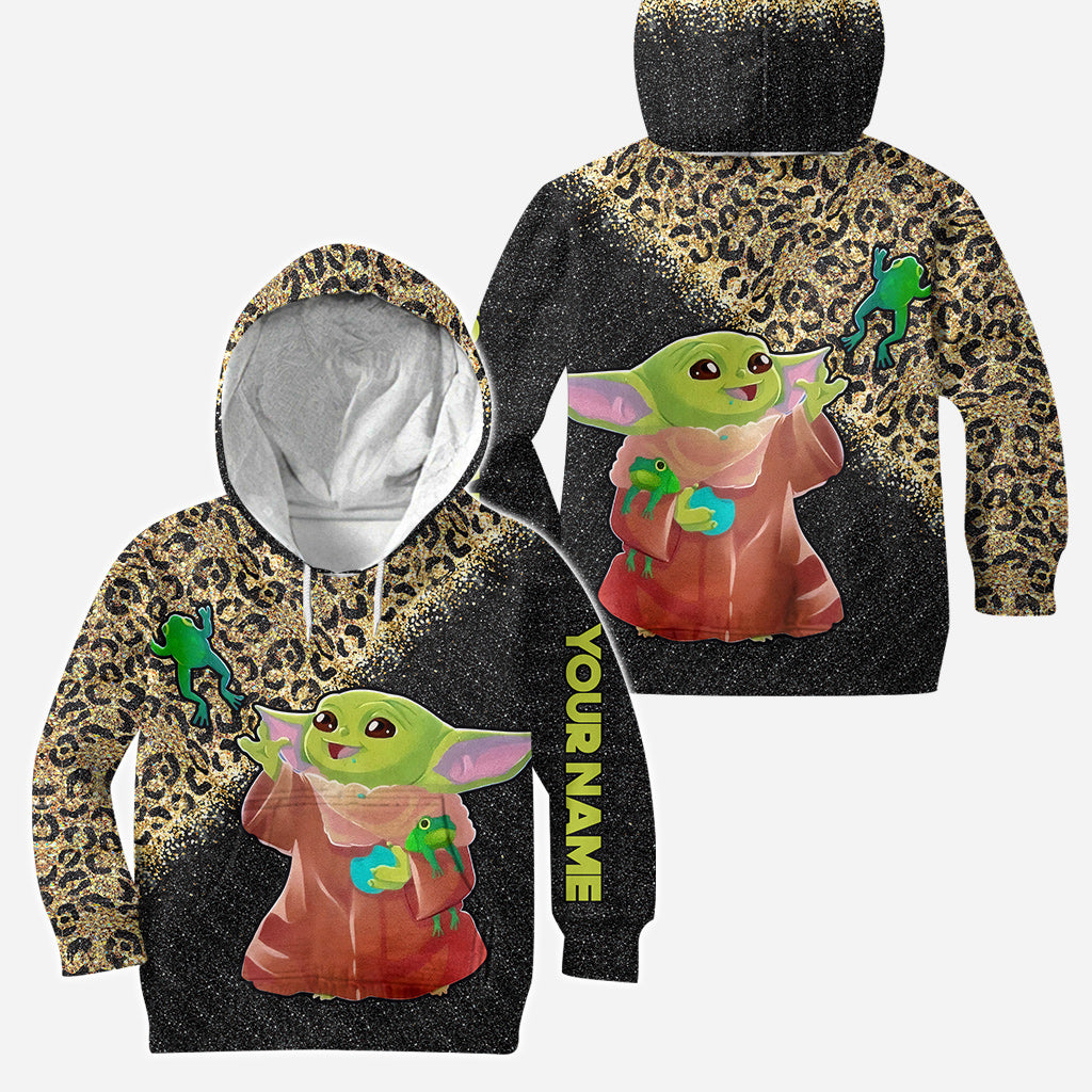 Personalized Cute Baby Yoda Hoodie & Leggings Set for Kids
