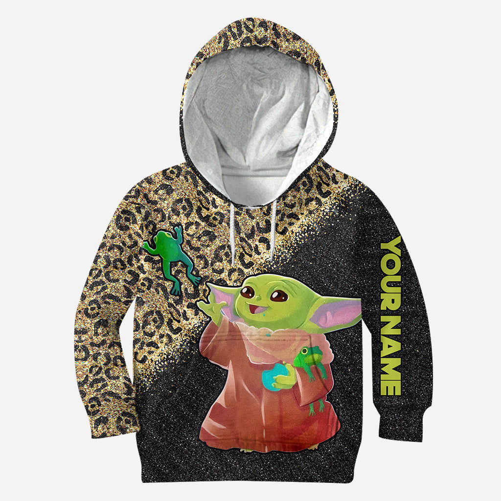 Personalized Cute Baby Yoda Hoodie & Leggings Set for Kids