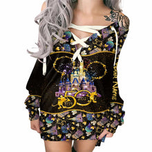 Load image into Gallery viewer, Personalized Off Shoulder Dress with Mickey Mouse Design for Women

