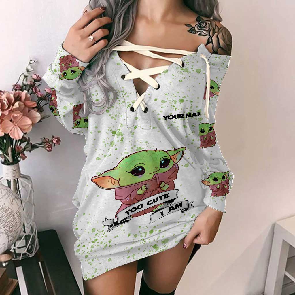 Custom Name Off Shoulder Dress Personalized Cute Design