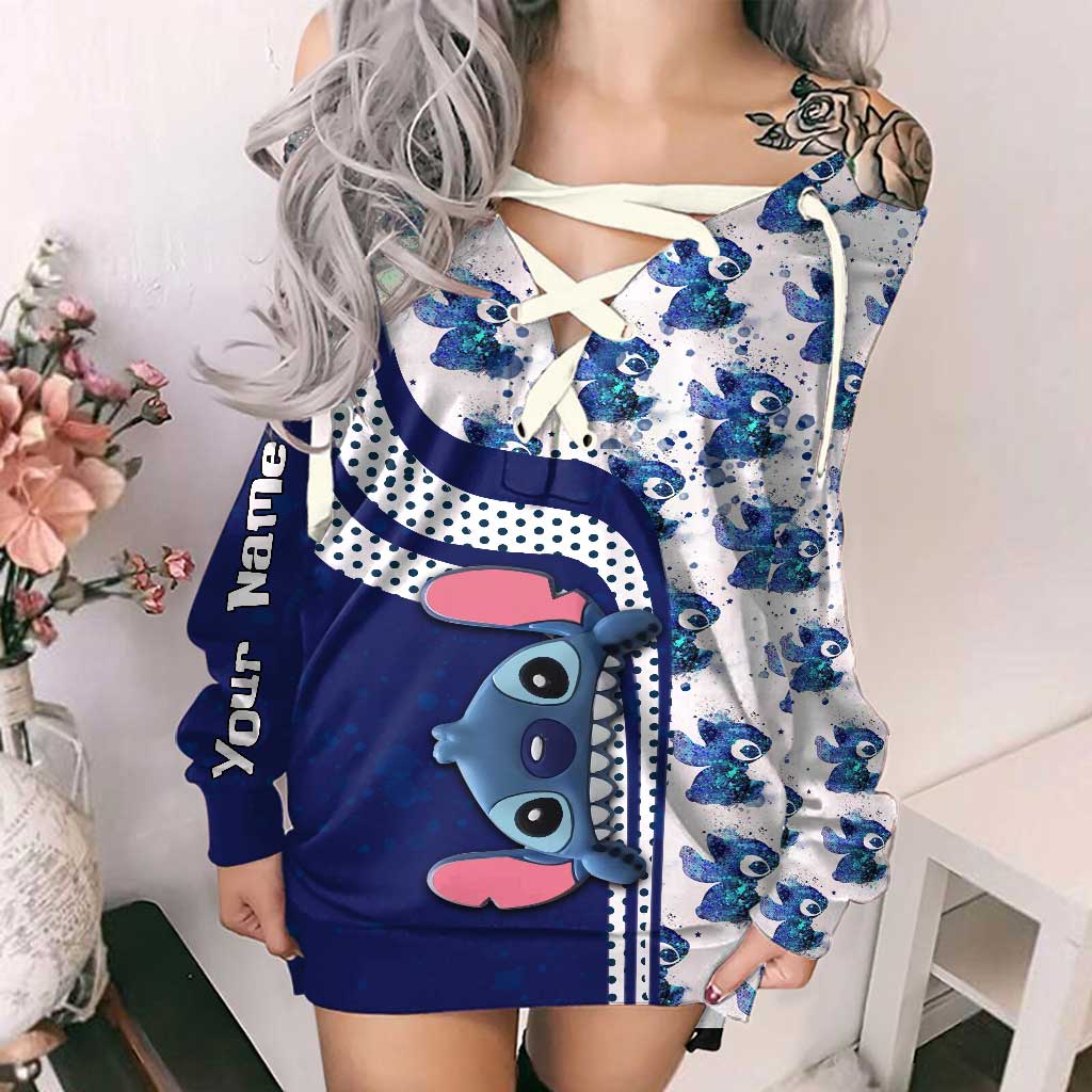Personalized Off Shoulder Dress Custom Name for Women