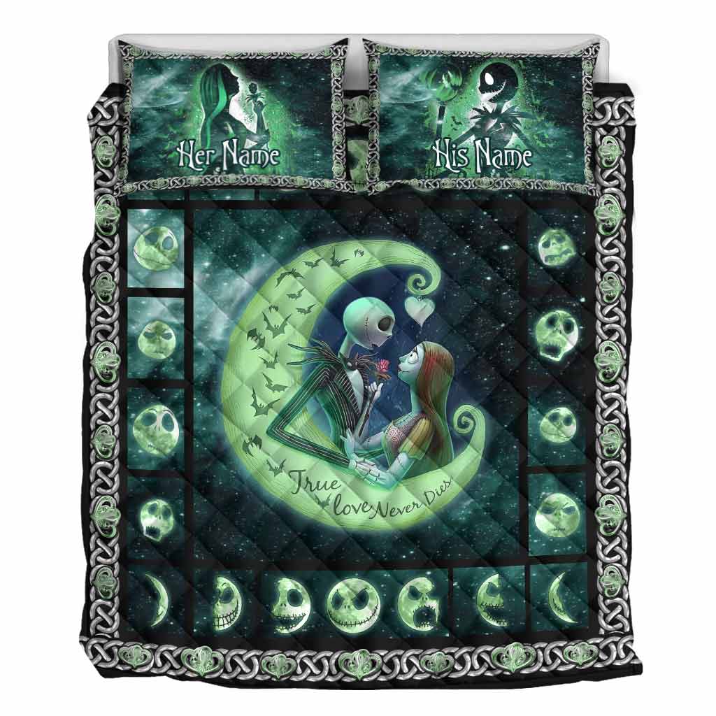 Personalized Nightmare Quilt Set Custom Names Couples Gift