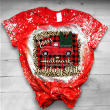 Load image into Gallery viewer, Personalized Christmas Movies Bleached T-Shirt Custom Name Gift
