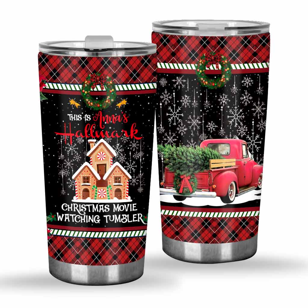 Personalized Christmas Movie Watching Tumbler Gift