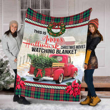 Load image into Gallery viewer, Personalized Christmas Movies Watching Blanket Custom Name Gift
