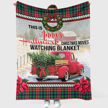 Load image into Gallery viewer, Personalized Christmas Movies Watching Blanket Custom Name Gift
