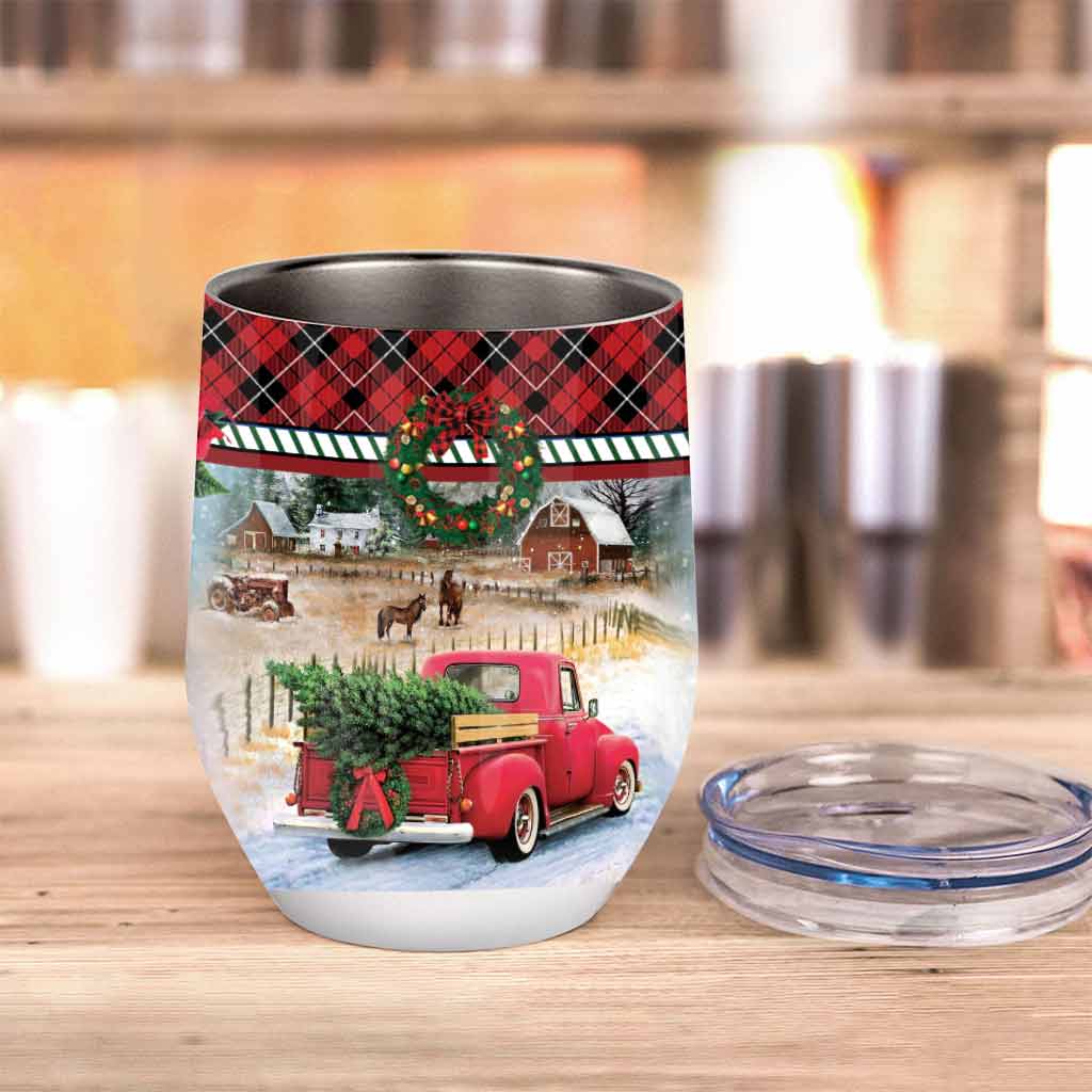 Personalized Christmas Movie Wine Tumbler Custom Gift for Mom