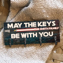 Load image into Gallery viewer, Personalized Star Wars Key Rack Custom Family Name Gift
