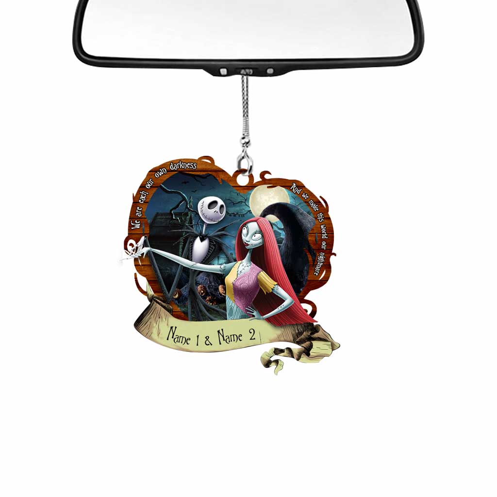 Personalized Car Ornament Custom Names Special Gift for Couples