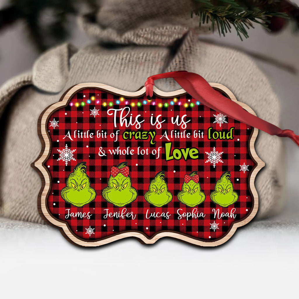 Personalized Grinch Christmas Ornament Custom Family Name Gift