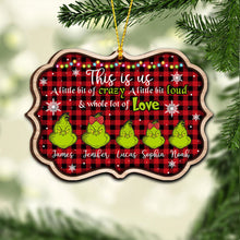 Load image into Gallery viewer, Personalized Grinch Christmas Ornament Custom Family Name Gift
