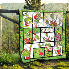 Load image into Gallery viewer, Personalized Grinch Christmas Quilt Custom Name Gift
