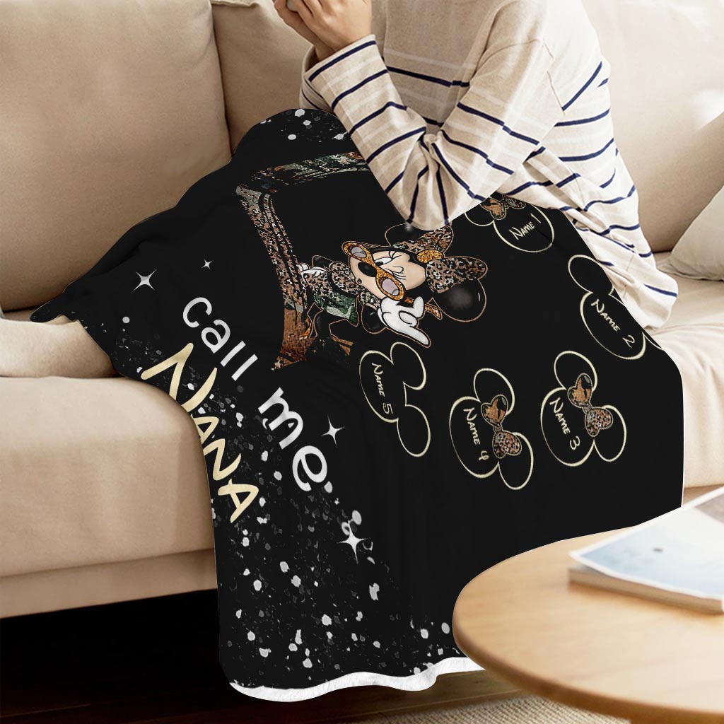 Personalized Nana Blanket with Minnie Mouse Design - Custom Gift for Grandma