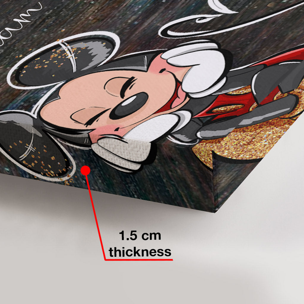 Personalized Disney Couple Mouse Canvas Set Custom Names Gift Idea