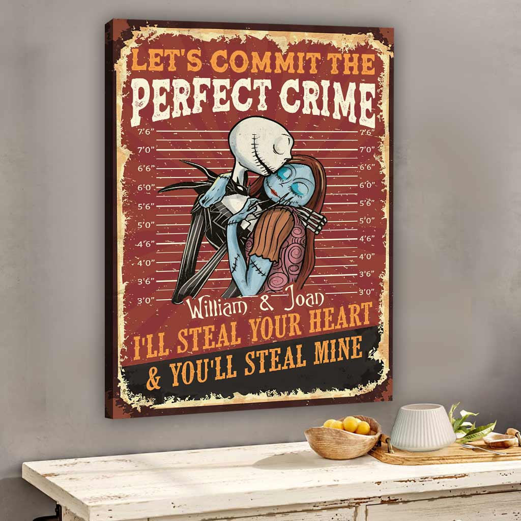 Personalized Canvas Print Let's Commit The Perfect Crime for Couples