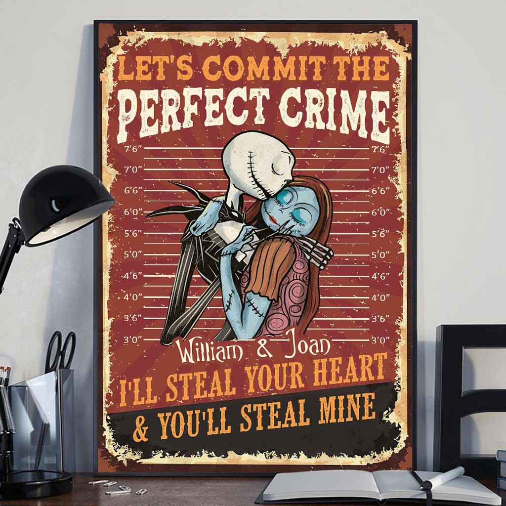 Personalized Canvas Print Let's Commit The Perfect Crime for Couples