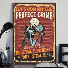 Load image into Gallery viewer, Personalized Canvas Print Let's Commit The Perfect Crime for Couples
