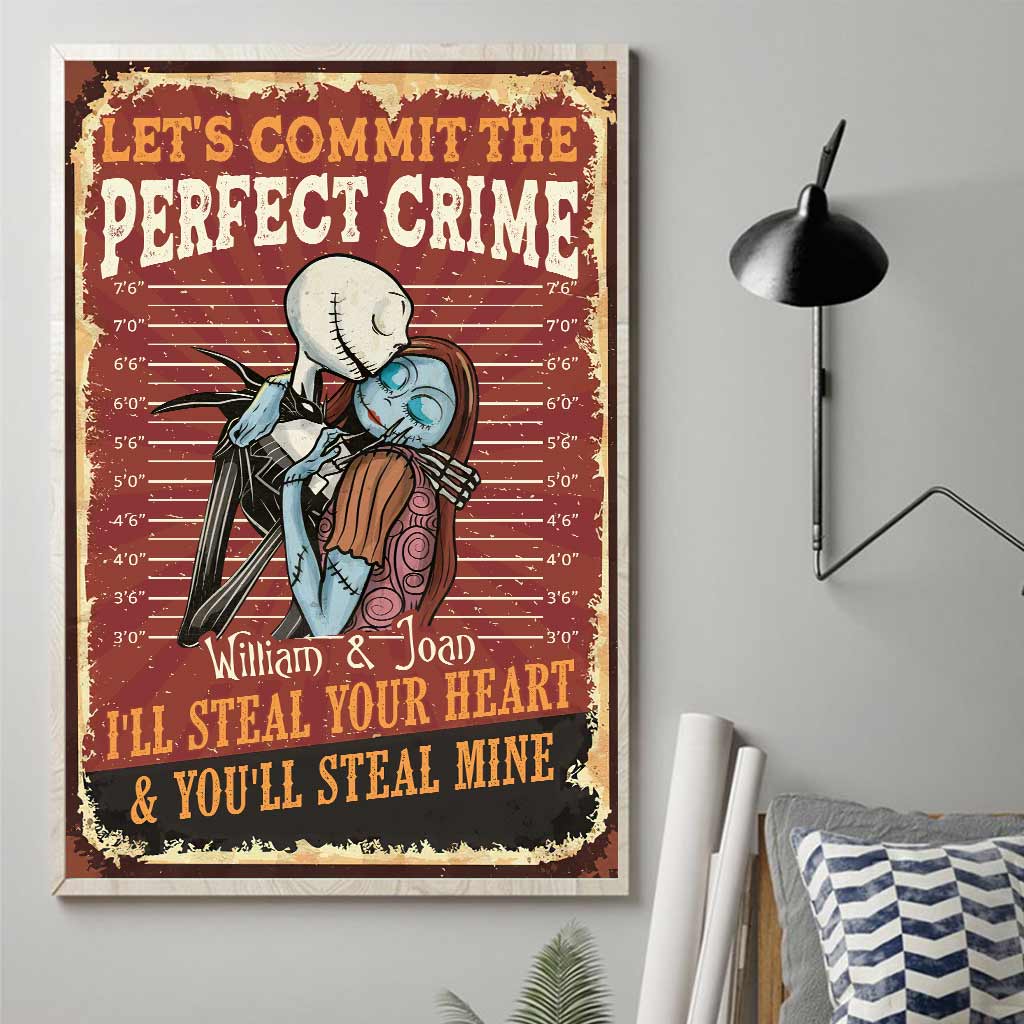 Personalized Canvas Print Let's Commit The Perfect Crime for Couples