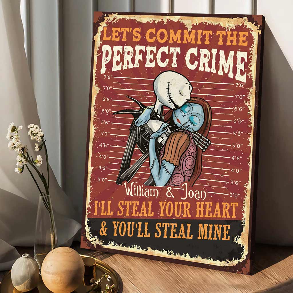 Personalized Canvas Print Let's Commit The Perfect Crime for Couples