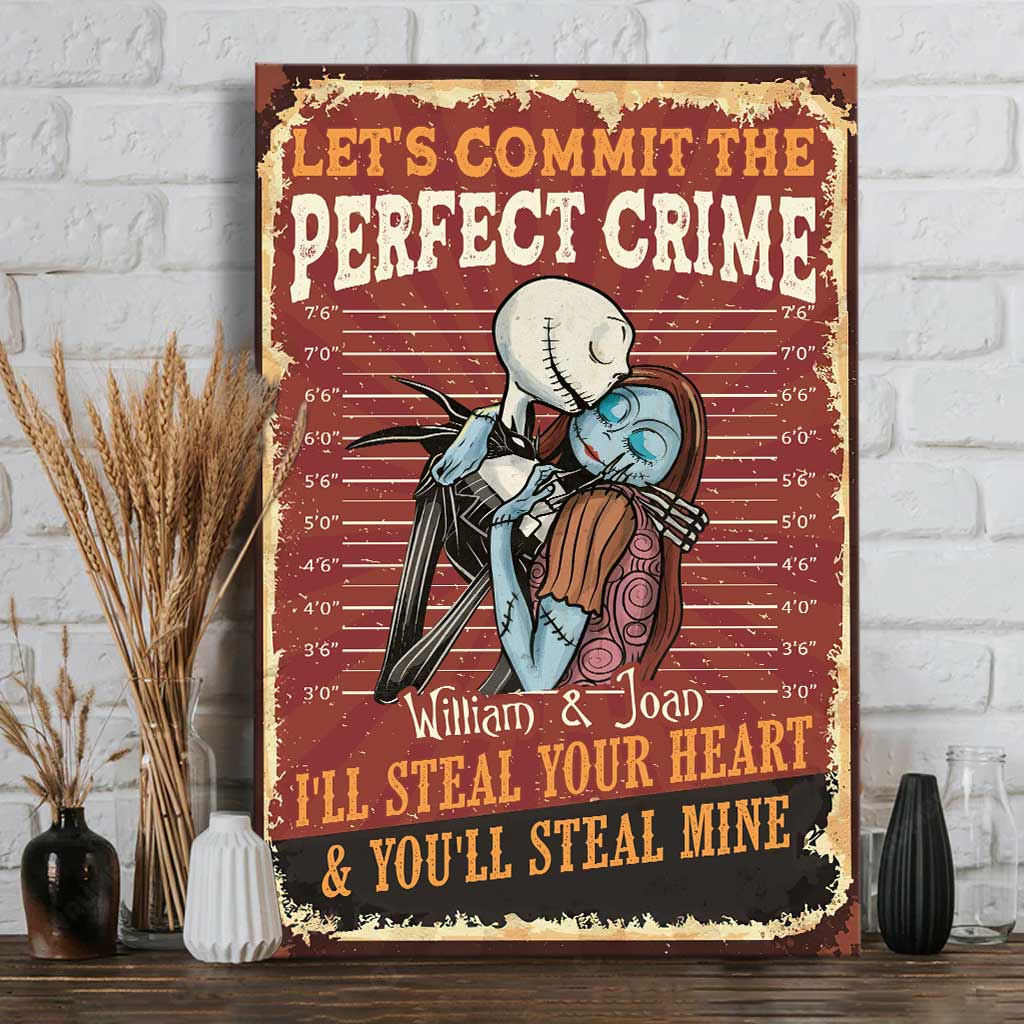 Personalized Canvas Print Let's Commit The Perfect Crime for Couples