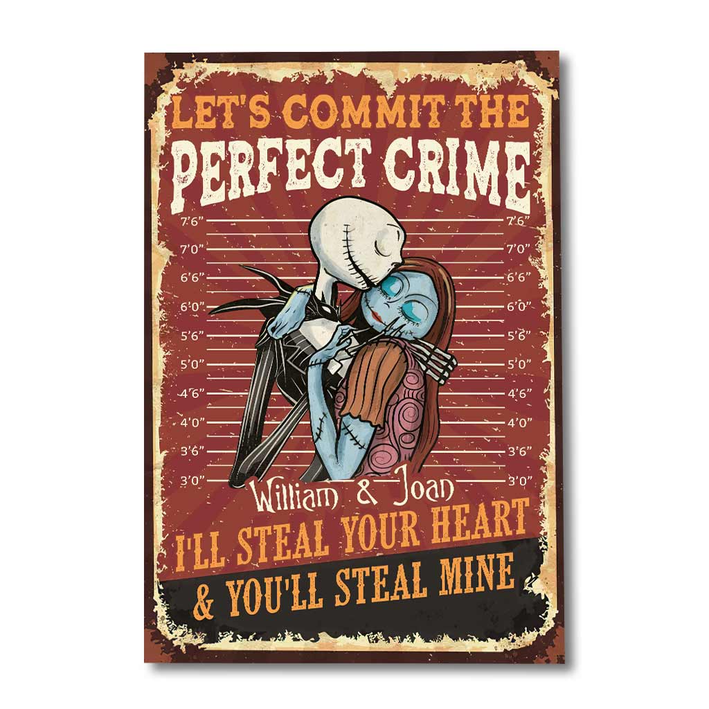 Personalized Canvas Print Let's Commit The Perfect Crime for Couples