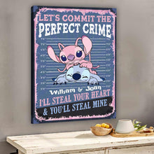 Load image into Gallery viewer, Personalized Couple Canvas Print Let's Commit The Perfect Crime - Custom Name Gift for Engagement/Wedding Anniversary
