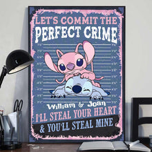 Load image into Gallery viewer, Personalized Couple Canvas Print Let's Commit The Perfect Crime - Custom Name Gift for Engagement/Wedding Anniversary
