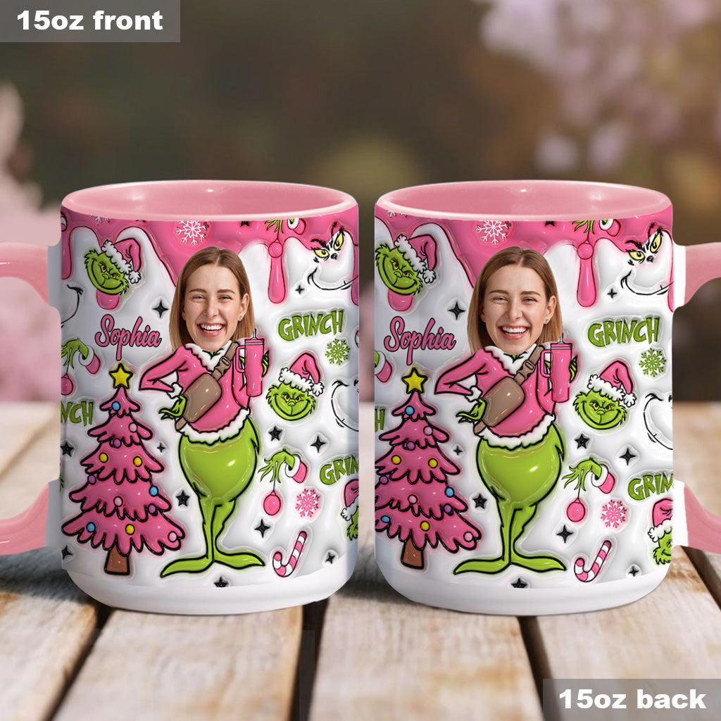 Personalized Grinch Christmas Accent Mug Custom Name Gift