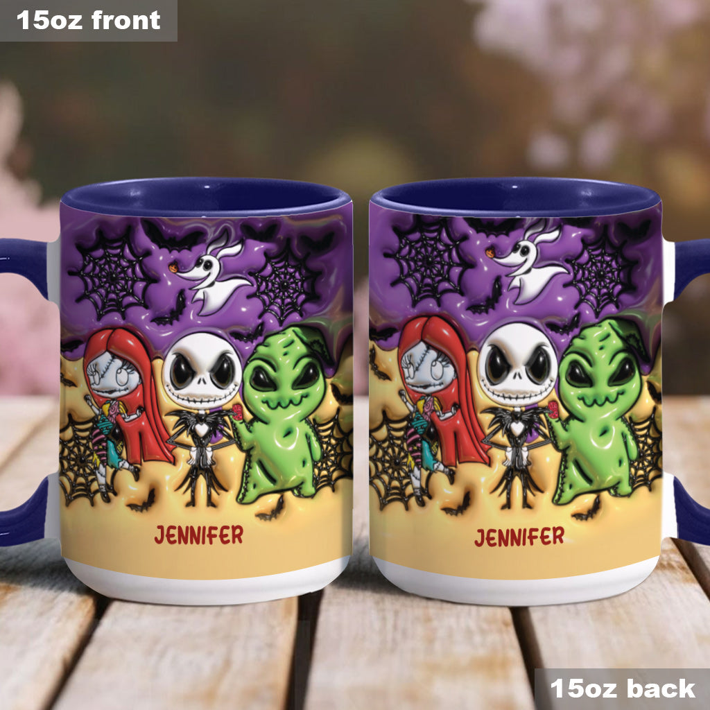 Personalized Nightmare Accent Mug Custom Name Gift for Halloween