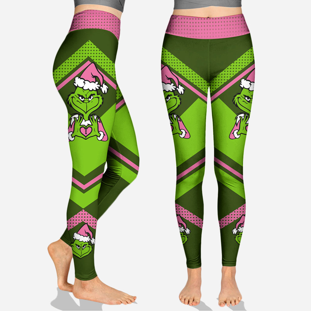 Personalized Grinch Era Christmas Hoodie and Leggings Set