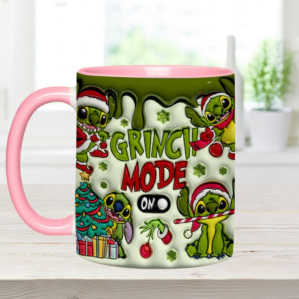 Personalized Grinch Mode Accent Mug Custom Name Gift for Christmas