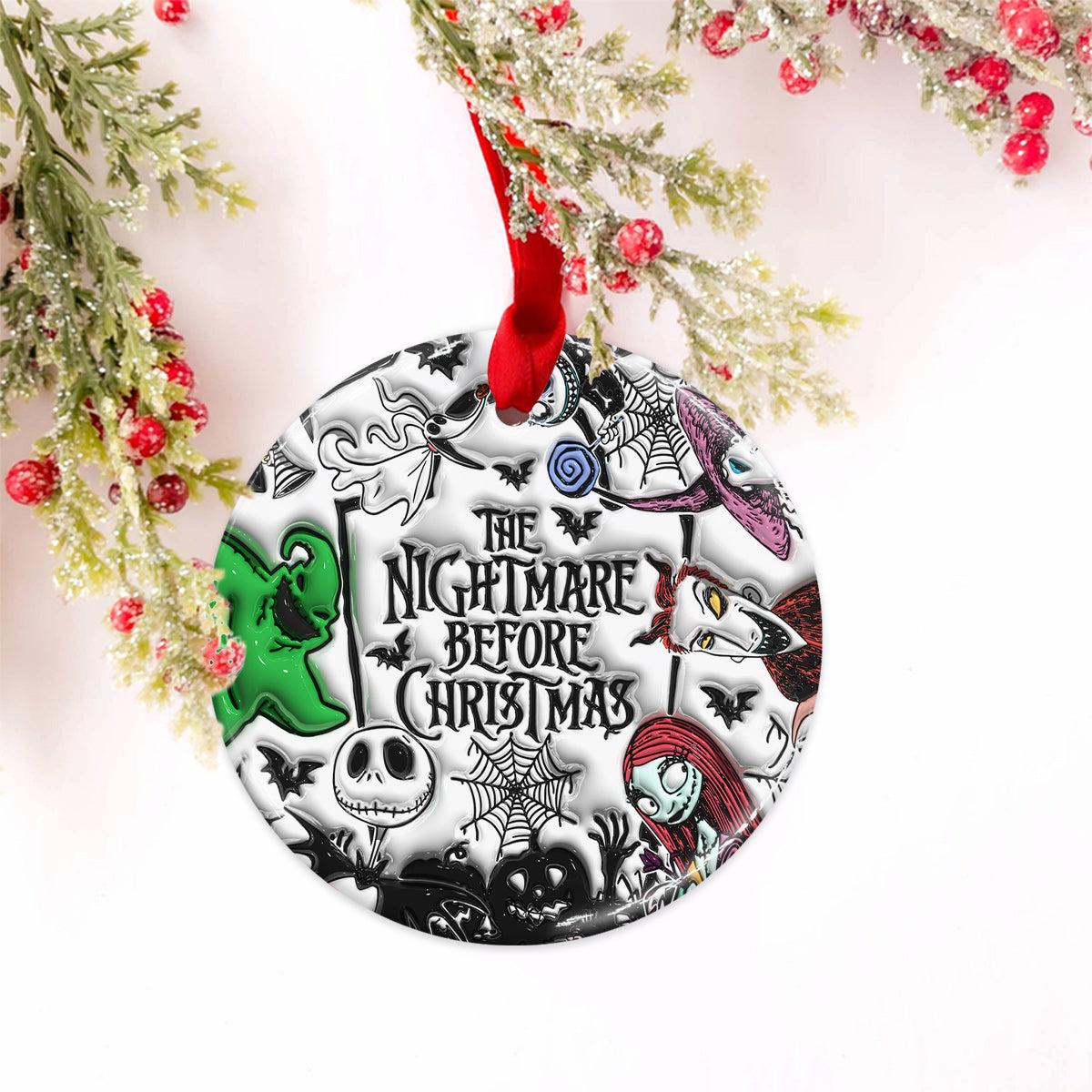 Personalized Nightmare Before Christmas Ceramic Ornament for Holiday Decor