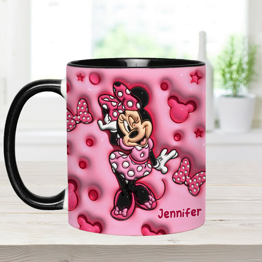 Personalized Pink Minnie Mouse Accent Mug with Custom Name Gift