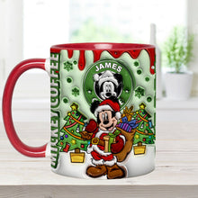 Load image into Gallery viewer, Personalized Christmas Mouse Accent Mug Custom Name Gift
