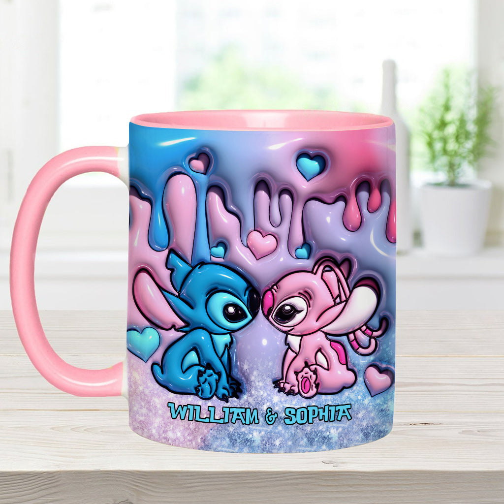 Personalized Ohana Accent Mug Custom Names Gift for Couple