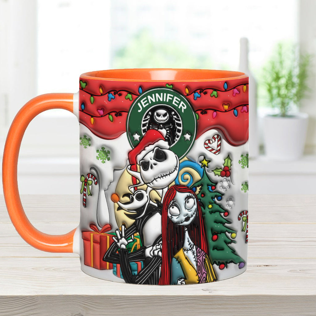 Personalized Nightmare Accent Mug Custom Name Gift for Halloween