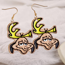 Load image into Gallery viewer, Personalized Wooden Christmas Earrings Custom Grinch Design Gift
