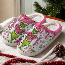 Load image into Gallery viewer, Personalized Grinchmas Slippers with Custom Name for Christmas Gift
