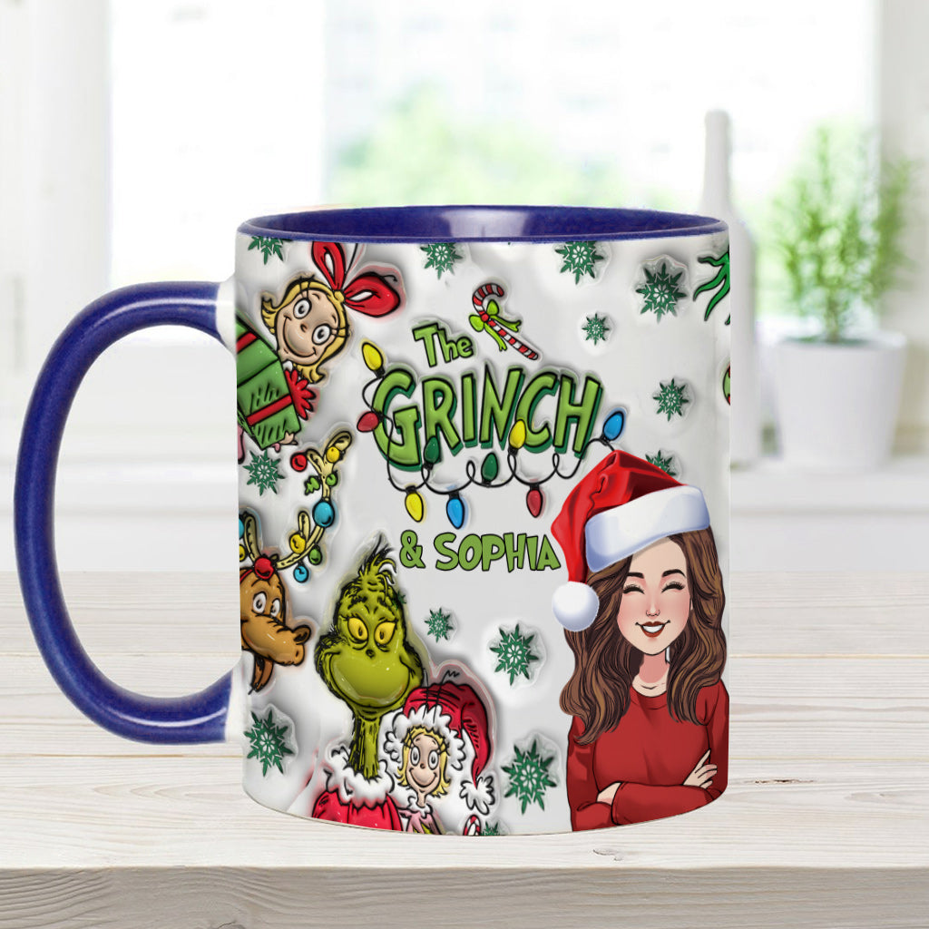Personalized Accent Mug Custom Name Grinch Design Gift for Christmas