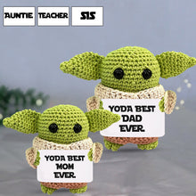 Load image into Gallery viewer, Personalized Hand Knitted Yoda Figurine Gift for Mom/Dad/Family
