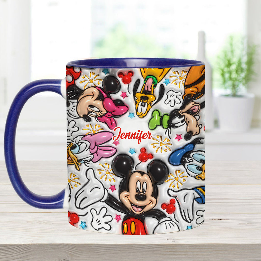 Personalized Mickey Mouse Accent Mug Custom Name Holiday Gift