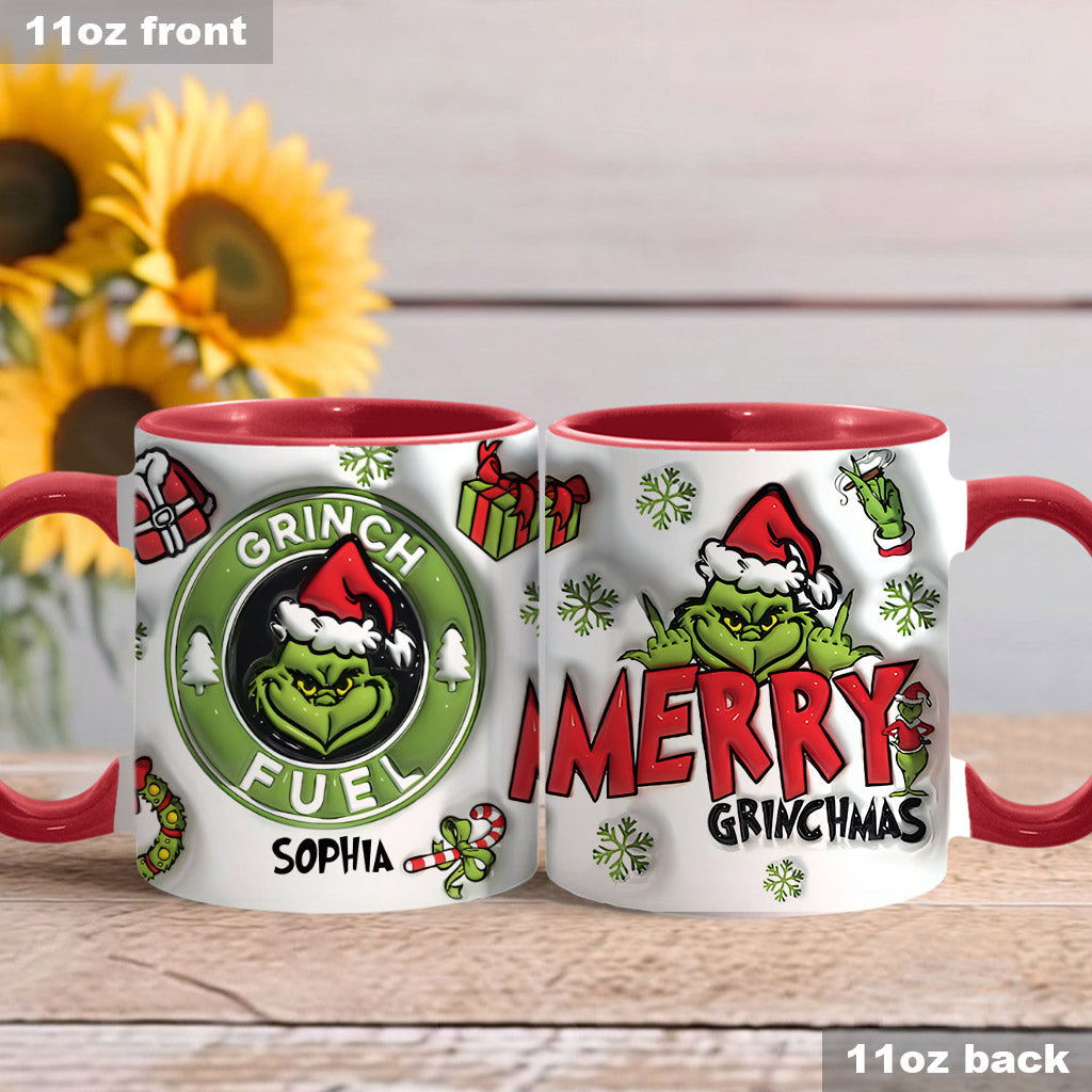Personalized Grinch Accent Mug Custom Name Holiday Gift
